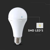V-TAC 15W E27 természetes fehér A90 LED égő, akkumulátorral - SKU 7795