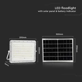 White LED 20W solar floodlight, 16000mAh battery, 6500K, IP65