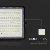 V-TAC 16000mAh napelemes LED reflektor 20W hideg fehér, 1800 Lumen, fekete házzal - SKU 7827