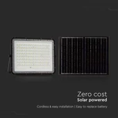 V-TAC 16000mAh napelemes LED reflektor 20W hideg fehér, 1800 Lumen, fekete házzal - SKU 7827