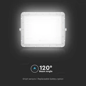 White LED 20W solar floodlight, 16000mAh battery, 4000K, IP65