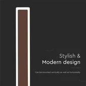 V-TAC 17W Corten barna fali lámpa, IP65, meleg fehér, 125 Lm/W - SKU 6828