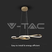 V-TAC 18W Arany színű violinkulcs csillár, meleg fehér, 125 Lm/W - SKU 8021