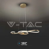 V-TAC 18W Arany színű violinkulcs csillár, meleg fehér, 125 Lm/W - SKU 8021