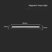 V-TAC 18W lineáris LED lámpatest Slim 48V mágneses sínhez, hideg fehér - SKU 10247