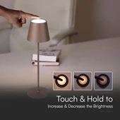 V-TAC 1.5W Corten barna, töltőtalpas akkumulátoros LED lámpa,IP54, meleg fehér - SKU 23446