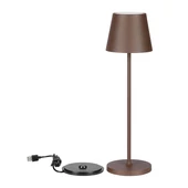 V-TAC 1.5W Corten barna, töltőtalpas akkumulátoros LED lámpa,IP54, meleg fehér - SKU 23446
