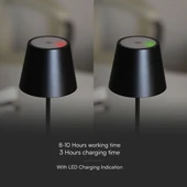 2W Led Table Lamp (4400mA Battery) IP54 Black Body 3000K