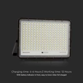 Black LED 30W solar floodlight, 20000mAh battery, 6500K, IP65