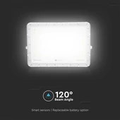 V-TAC 20000mAh napelemes LED reflektor 30W természetes fehér, 2600 Lumen, fehér házzal - SKU 7848