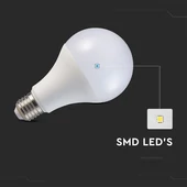 V-TAC 20W E27 meleg fehér A80 LED égő, 120 Lm/W - SKU 23747
