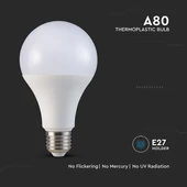 V-TAC 20W E27 meleg fehér A80 LED égő, 120 Lm/W - SKU 23747