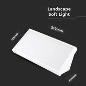 V-TAC Landscape 20W kültéri fali LED lámpa meleg fehér, fehér házzal, 100 Lm/W - SKU 6816