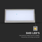 V-TAC Landscape 20W kültéri fali LED lámpa meleg fehér, szürke házzal, 100 Lm/W - SKU 218236