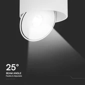 V-TAC 20W mennyezeti COB LED mélysugárzó, állítható szöggel, fehér házzal, CCT - SKU 23155