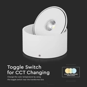 V-TAC 20W mennyezeti COB LED mélysugárzó, állítható szöggel, fehér házzal, CCT - SKU 23155