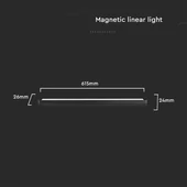 V-TAC 22W lineáris LED lámpatest Slim 48V mágneses sínhez, hideg fehér - SKU 10250