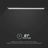 V-TAC 22W lineáris LED lámpatest Slim 48V mágneses sínhez, meleg fehér - SKU 10249