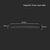 V-TAC 22W spot LED lámpatest Slim 48V mágneses sínhez, hideg  fehér - SKU 10241