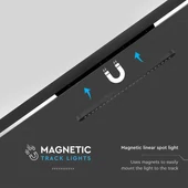 V-TAC 22W spot LED lámpatest Slim 48V mágneses sínhez, hideg  fehér - SKU 10241