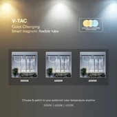 V-TAC 23W flexibilis fénycső 48V mágneses Smart sínhez, CCT, 2 méter hosszú - SKU 10276