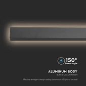 V-TAC 23W lineáris fali LED lámpa, 141cm, fekete, meleg fehér - SKU 10436
