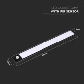 V-TAC 2.5W 2in1 akkumulátoros LED bútorvilágítás, természetes fehér, fekete házzal, 60 cm - SKU 2967
