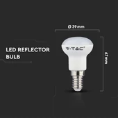 V-TAC 2.9W E14 hideg fehér R39 LED égő - SKU 21212