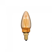 V-TAC 2W borostyán E14 meleg fehér filament LED gyertya égő - SKU 7472