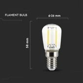 V-TAC 2W E14 hideg fehér filament LED égő - SKU 4446