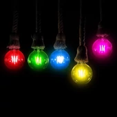 V-TAC 2W E27 piros filament G45 LED égő - SKU 217413