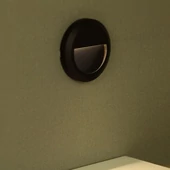 V-TAC 2W fekete LED lépcsővilágítás, kerek, IP65, természetes fehér - SKU 211316