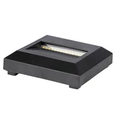 V-TAC 2W fekete LED lépcsővilágítás, szögletes, IP65, természetes fehér - SKU 211322