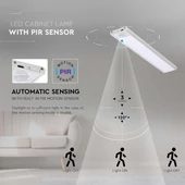 V-TAC 2W, 2in1 akkumulátoros LED bútorvilágítás, természetes fehér, ezüst házzal, 40 cm - SKU 2962