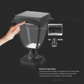 2W LED Solar Stand Lamp Black Body 3000K+6000K