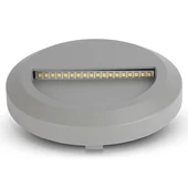 V-TAC 2W szürke LED lépcsővilágítás, kerek, IP65, meleg fehér - SKU 1319