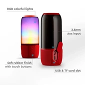 2*3W LED Bluetooth Speaker With USB&TF Card Slot Red