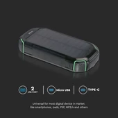 V-TAC 30000mAh napelemes powerbank, napelemes telefontöltő külső akkumulátor - SKU 7836