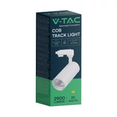 V-TAC 30W COB sínes spotlámpa, állítható színhőmérséklettel, fehér házas - SKU 8142