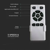 V-TAC 35W mennyezeti ventilátor, változtatható színhőmérséklettel - SKU 7919