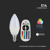 V-TAC 3.5W E14 RGB+meleg fehér dimmelhető LED gyertya égő - SKU 2769