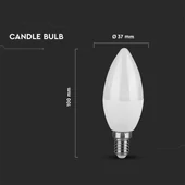 LED Bulb - 3.7W C37 E14 Candle 6500К