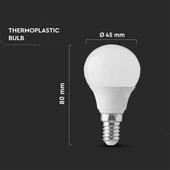 V-TAC 3.7W E14 hideg fehér P45 LED égő - SKU 8044