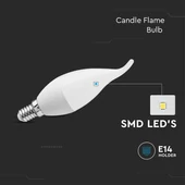 LED Bulb - 4W E14 Candle Flame 2700K