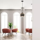 Pendant Light Holder E27 With 3D Glass Lampshade 250mm