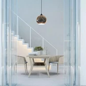 Pendant Light Holder E27 With 3D Glass Lampshade 250mm