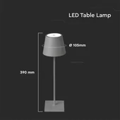 3W Led Table Lamp Rechargeable Touch Dimmable Grey Body 4000K