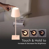 3W Led Table Lamp Rechargeable Touch Dimmable Grey Body 4000K