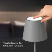 3W Led Table Lamp Rechargeable Touch Dimmable Grey Body 4000K