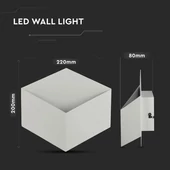 V-TAC 3W beltéri fehér fali LED lámpa meleg fehér - SKU 8344